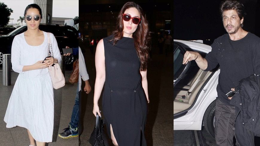 Shraddha Kapoor, Kareena Kapoor and Shah Rukh Khan arrive at the airport. (Photo: Yogen Shah)