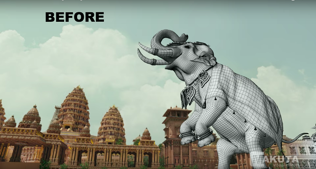 Before and after VFX shots from <i>Baahubali: The Beginning. </i>(Photo courtesy: YouTube)