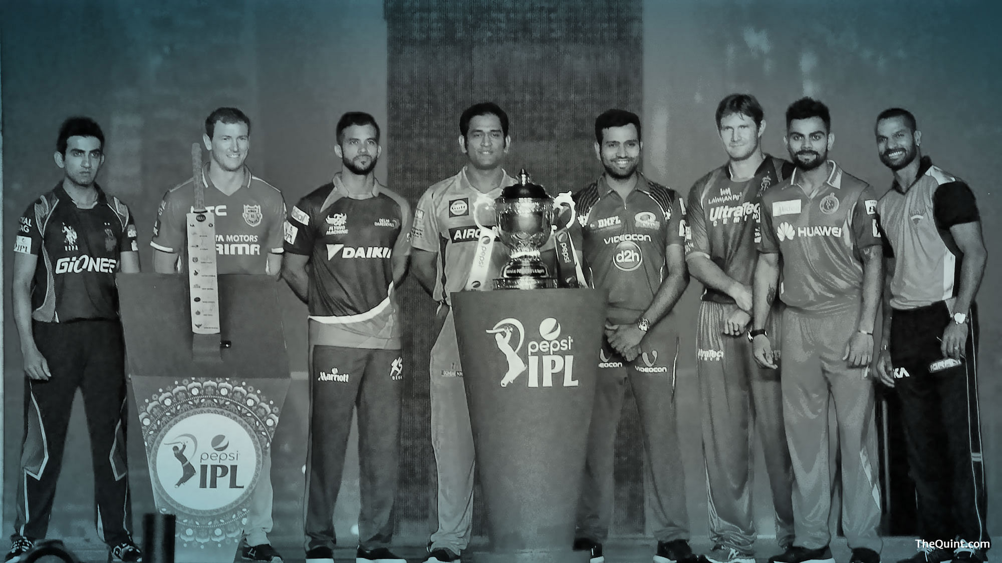 IPL team captains before the start of the 2015 season. (Photo: IANS)