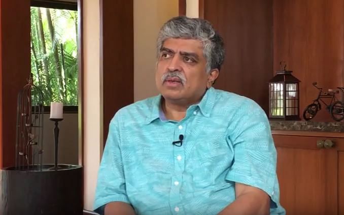 

Nandan Nilekani was the first chairman of the Unique Identification Authority of India commissioned by the Congress-led UPA. (Photo: Screengrab/<a href="https://www.youtube.com/watch?v=Df-NwU-Ggk8">BloombergQuint</a>)