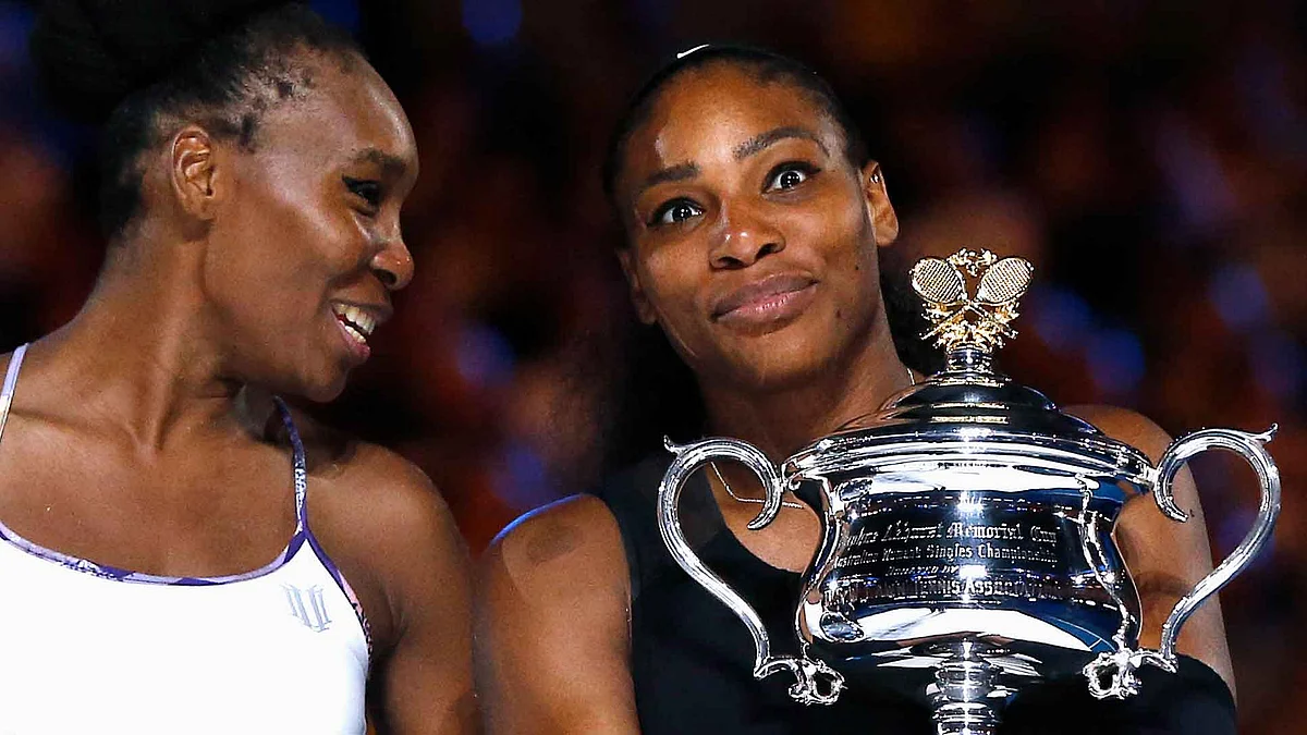 Serena Williams and Venus Williams after the 2017 Australian Open final. (Photo: Reuters)