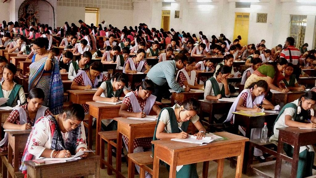 

 Students appearing for their board exams in Agartala. (Photo: PTI)