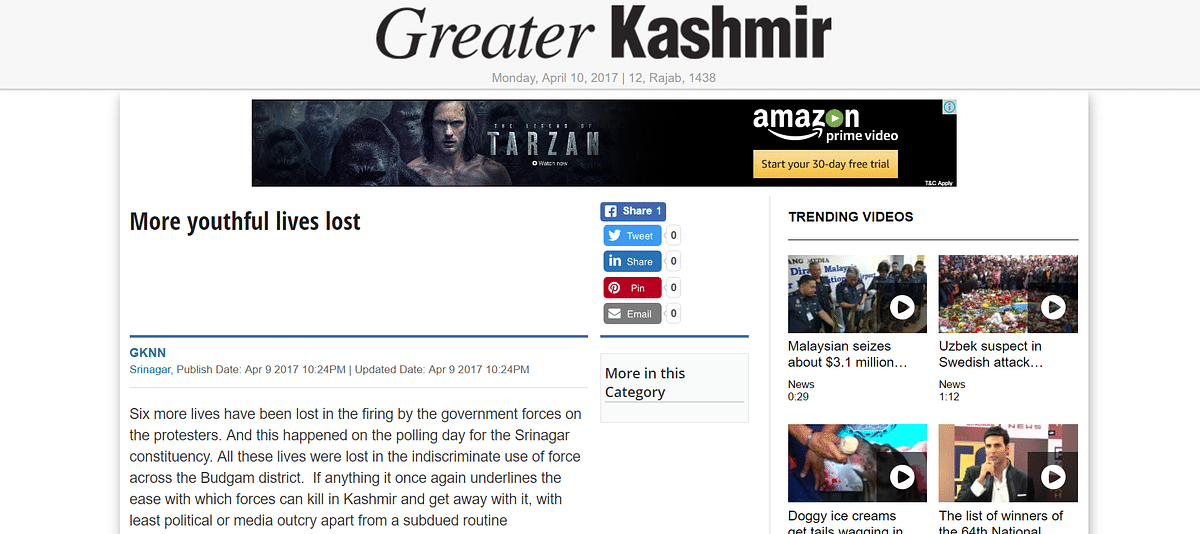 Here’s what the Kashmiri media wrote about the Sunday bypolls which was marred by violence and poor voter turn-out.