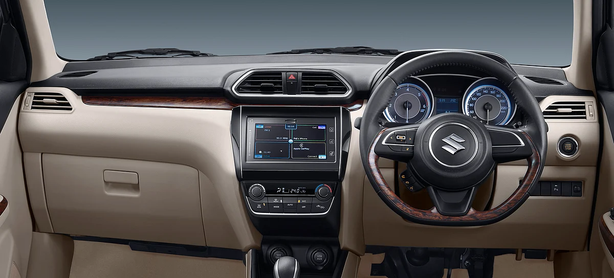 The Dzire now gets Apple Car Play and Android Auto. (Photo courtesy: Maruti)