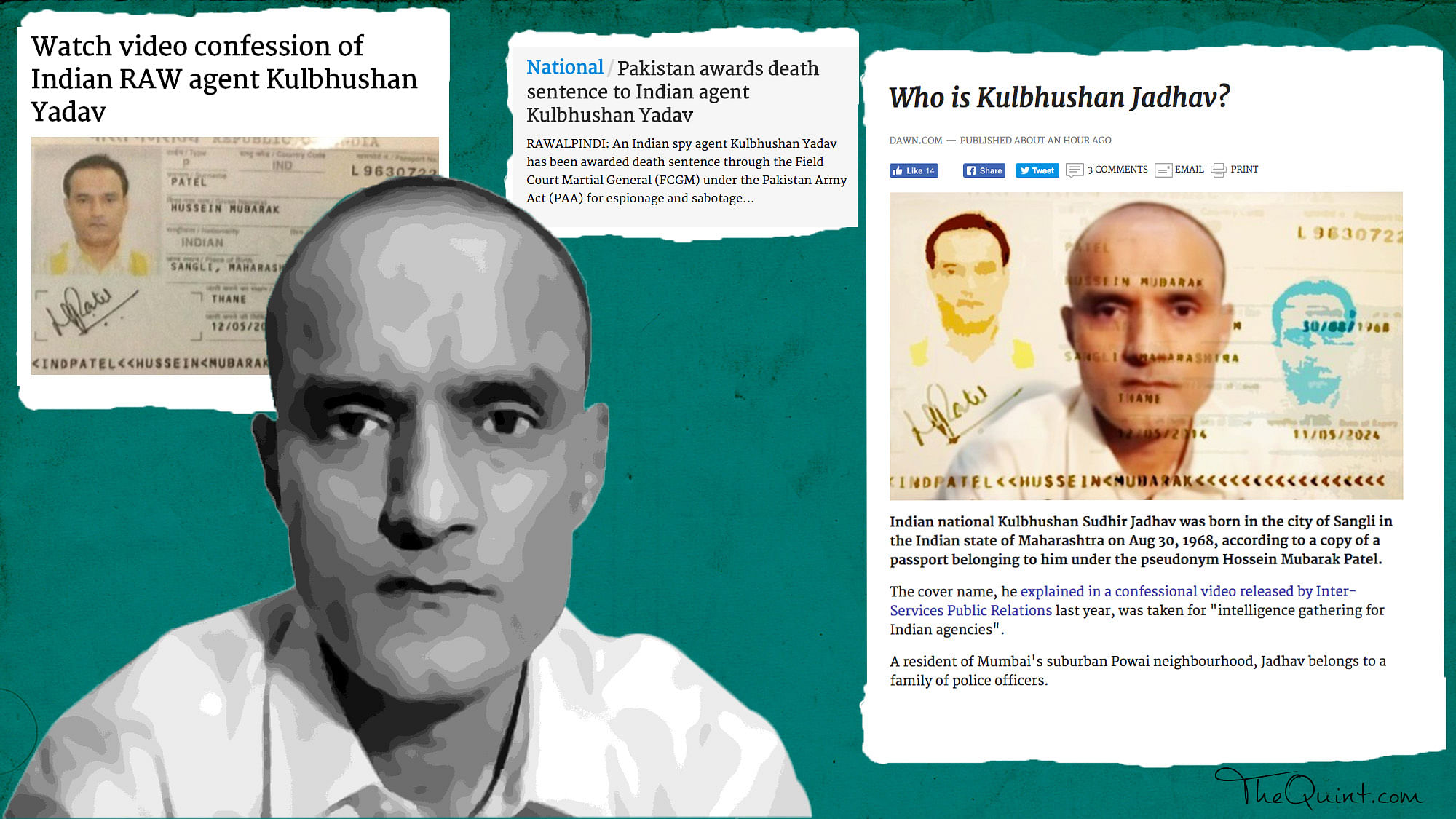 Kulbhushan Jadhav, who Islamabad claims is an Indian spy, was on Monday sentenced to death by a Pakistani military court for espionage and engaging in sabotage. (Photo: <b>The Quint</b>)