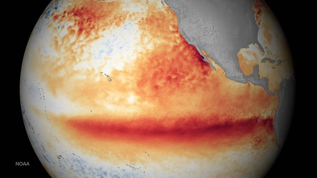 The US National Oceanic and Atmospheric Administration’s depiction of the 2015-2016 El Niño. (Photo Courtesy: US NOAA)