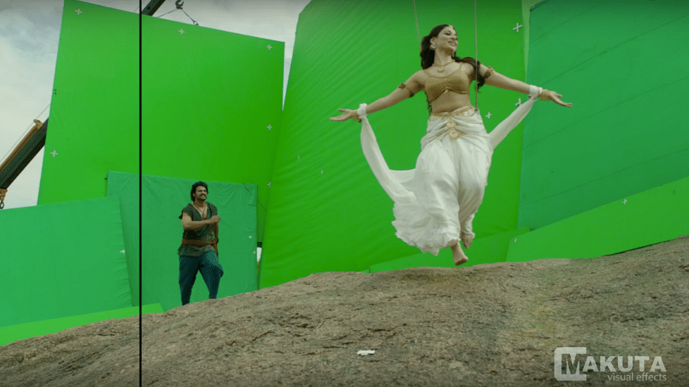 Most of both the <i>Baahubali</i> films have been shot against green screen. (Photo courtesy: YouTube)