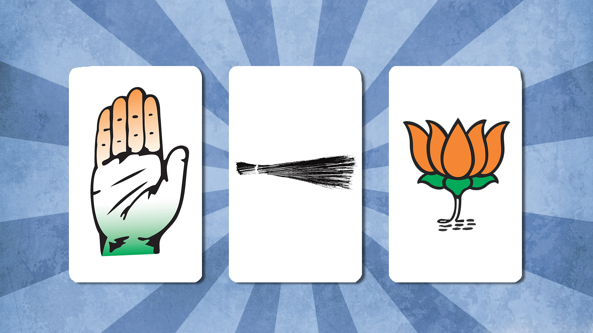 It’s a three-way fight between the AAP, the BJP and the Congress. (Photo: <b>The Quint</b>)