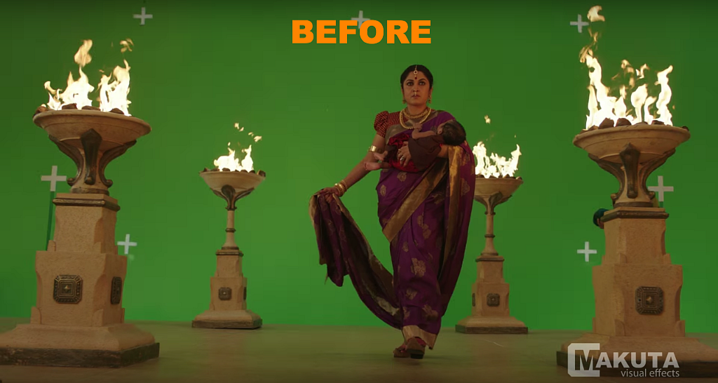 Before and after VFX shots from <i>Baahubali: The Beginning. </i>(Photo courtesy: YouTube)