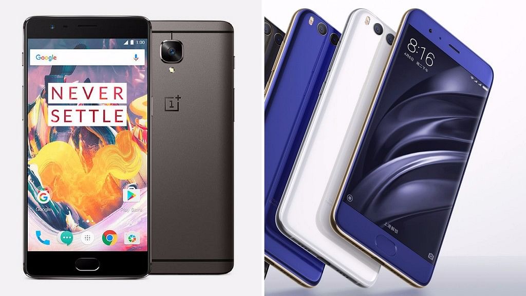 The recently launched Xiaomi Mi 6 up against the might of OnePlus 3T in a spec war. (Photo: <b>The Quint</b>)