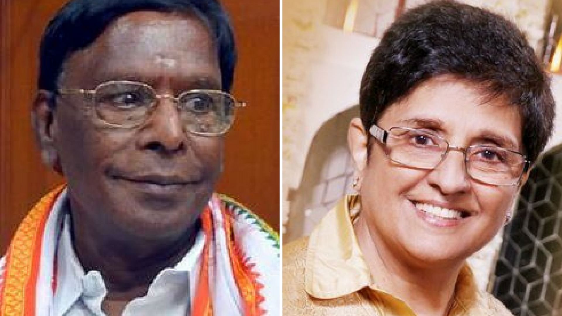 The power struggle between Bedi and Narayanasamy has been ongoing ever since. (Photo Courtesy: Altered by <b>The Quint</b>)