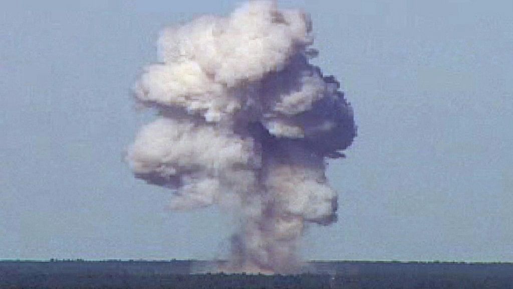 A file photo of a GBU-43, also known as the Massive Ordnance Air Blast, detonating at Eglain Air Force Base in Florida on November 21 2003. (Photo: Reuters)