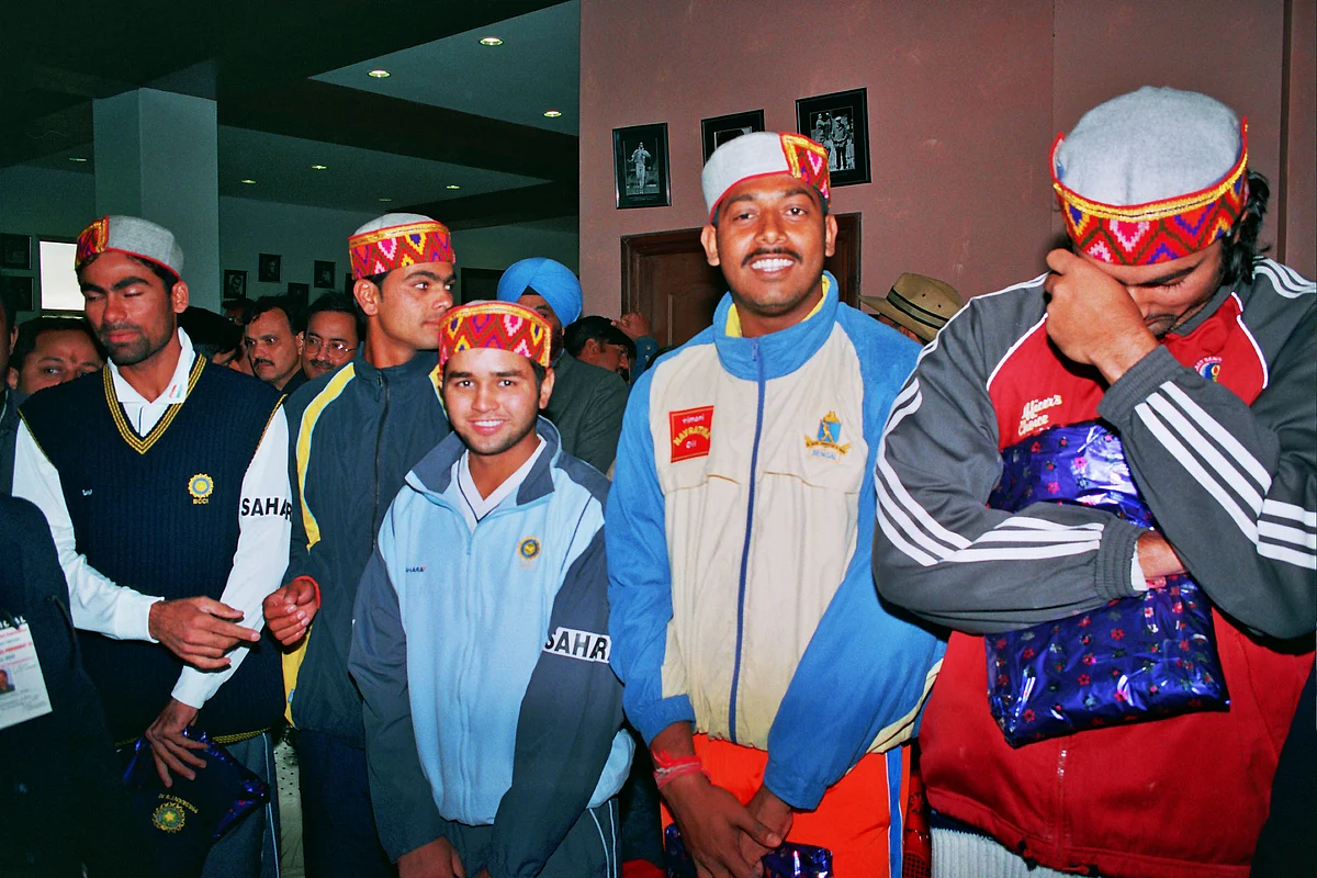 Some of the Indian team members visit the stadium in Dharamsala in 2005. (Photo Courtesy: HPCA)