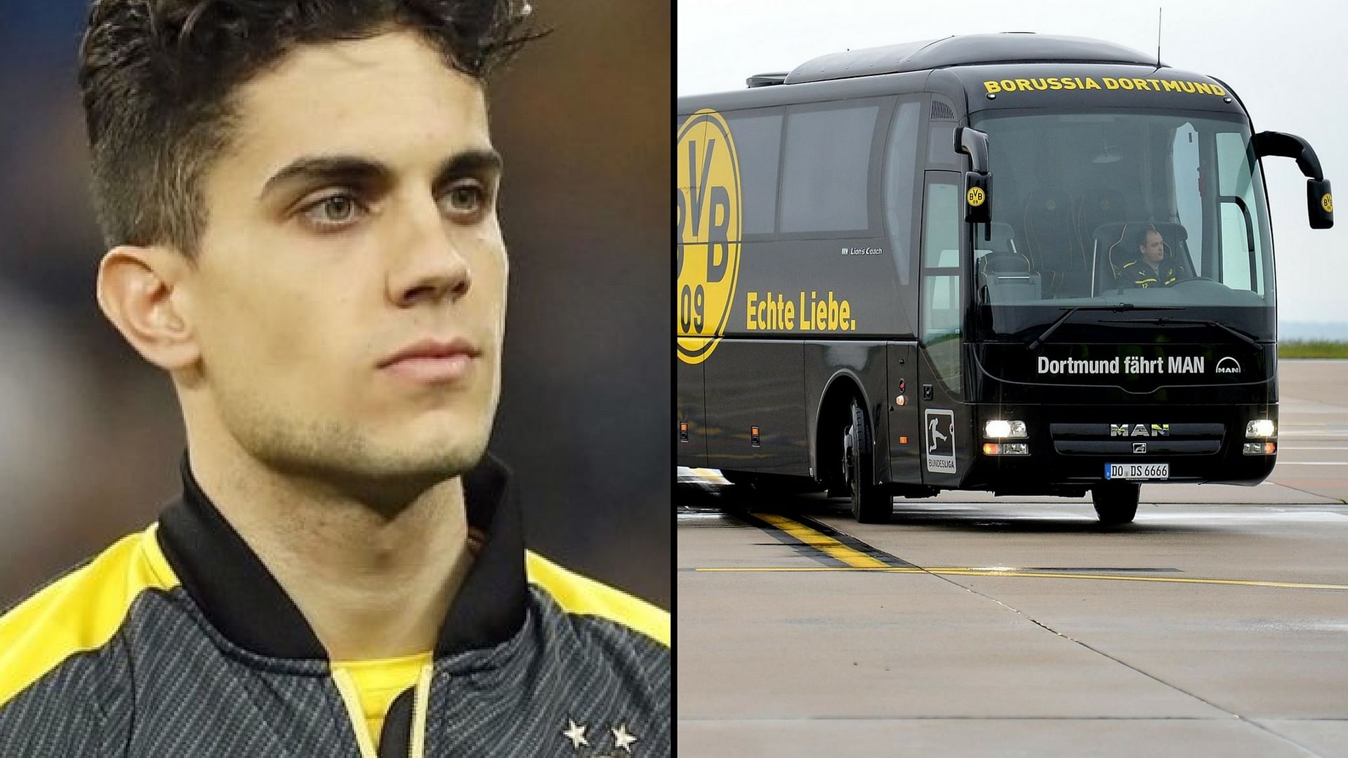 Defender and Spanish international Marc Bartra was injured in the explosion close to Dortmund’s bus. (Photo: <b>The Quint</b>)