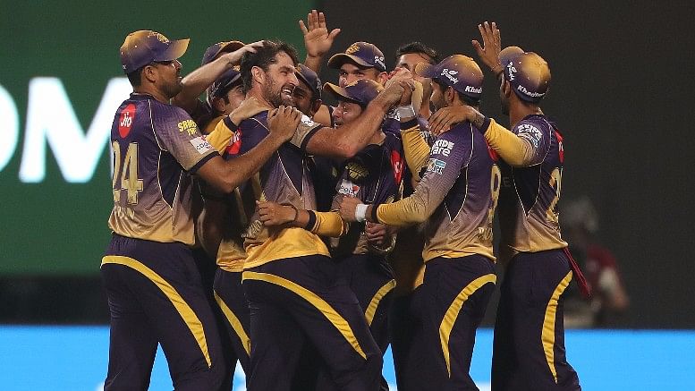The Kolkata Knight Riders players are ecstatic after beating Royal Challengers Bangalore by 82 runs. (Photo: BCCI)