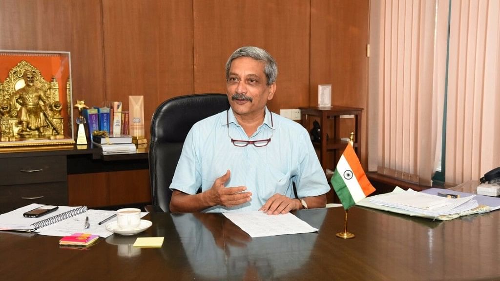 A file photo of Manohar Parrikar in Goa in March 2017.&nbsp;