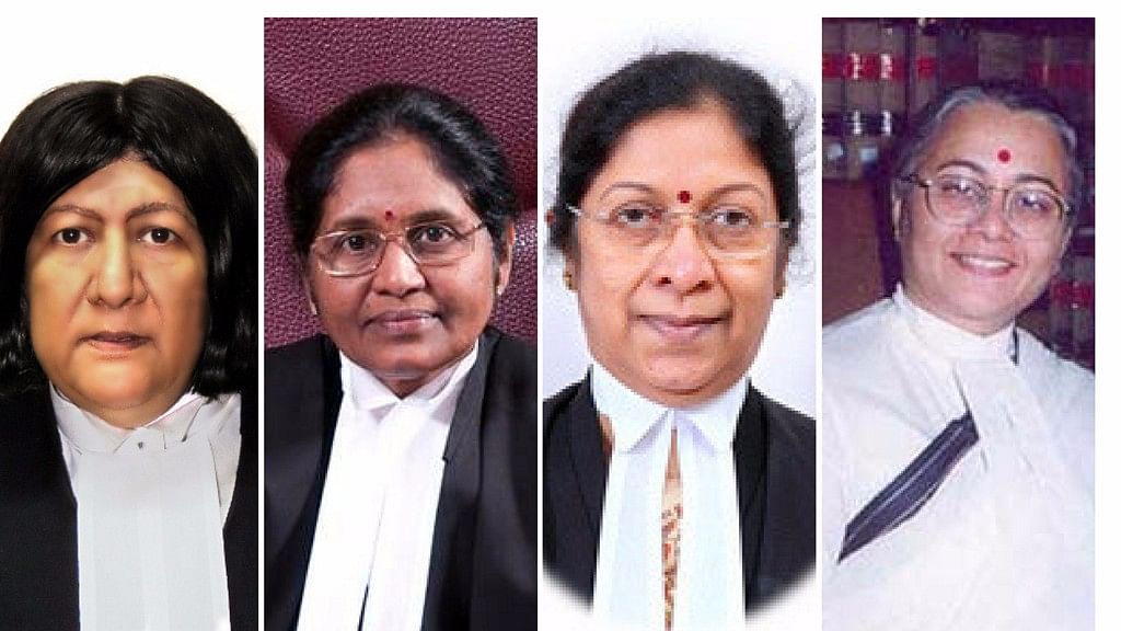 (left to right): Indira Banerjee; G.Rohini; Manjula Chellur; N.N.Mhatre (photos: Delhi High Court, Kerela High Court, India Today)