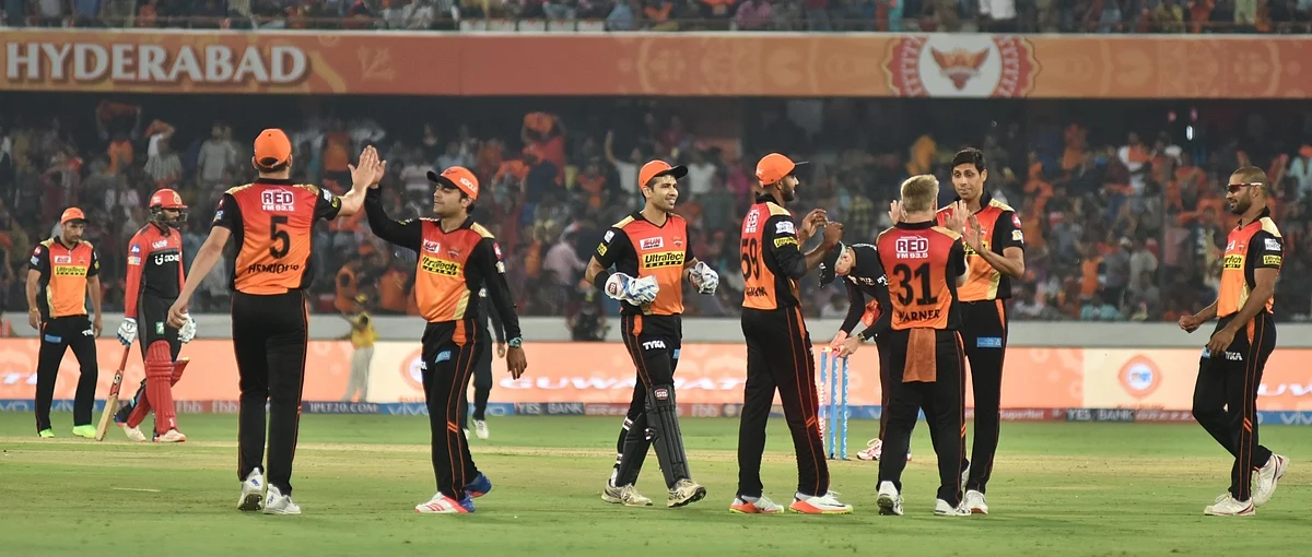SRH players celebrate after their opening victory of IPL 10. (Photo: IANS)