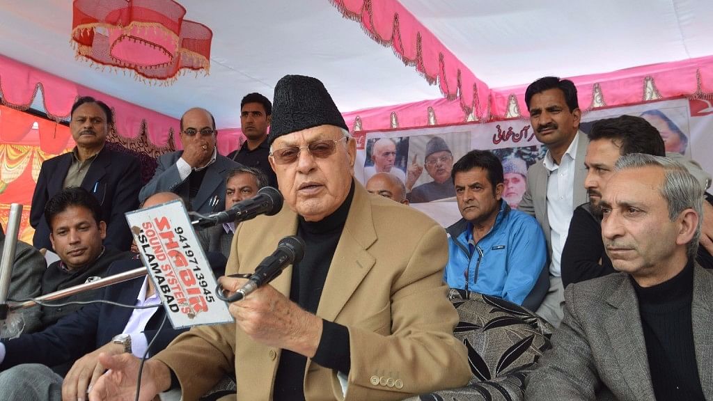 Former Jammu and Kashmir Chief Minister Farooq Abdullah’s comment has triggered a debate whether stone-pelters are innocent or not. (Photo: IANS)