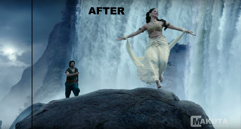Before and after VFX shots from <i>Baahubali: The Beginning. </i>(Photo courtesy: YouTube)