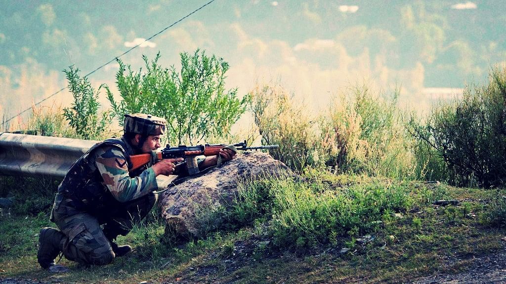 

An Army soldier takes position near Army Brigade camp in Jammu and Kashmir. Photo used for representational purpose. (Photo: PTI)