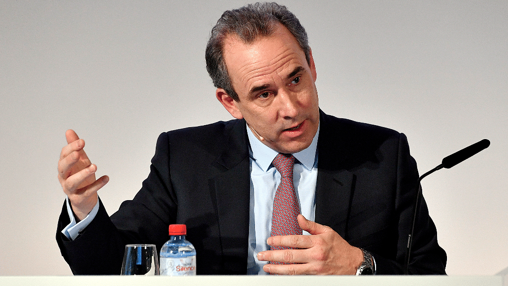  Eric Olsen, CEO of Cement group LafargeHolcim, speaks during a press conference in Zurich. (Photo: AP)