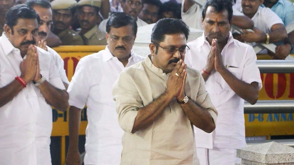 TTV Dhinakaran was booked for allegedly bribing the election commission for the two-leaves symbol, on Monday. (Photo: PTI)
