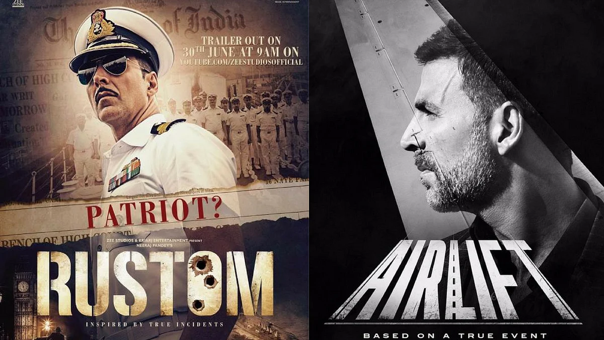 <i>Rustom</i> and <i>Airlift</i> film poster.