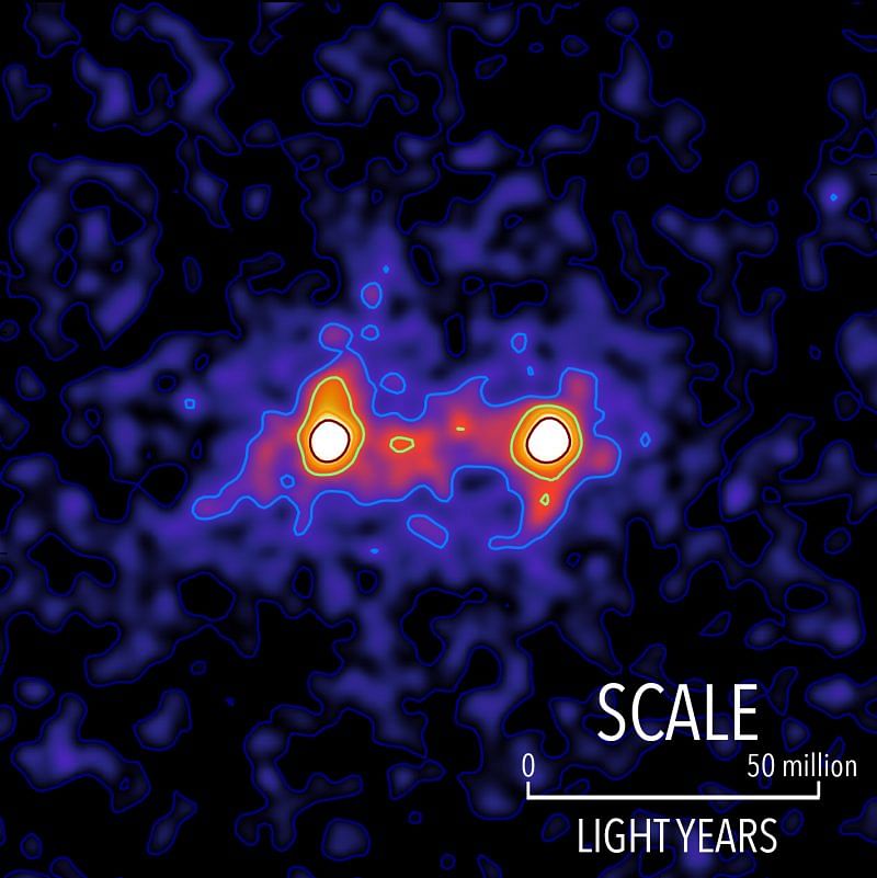 

The effect was measured in images from a multi-year sky survey at the Canada-France-Hawaii Telescope.