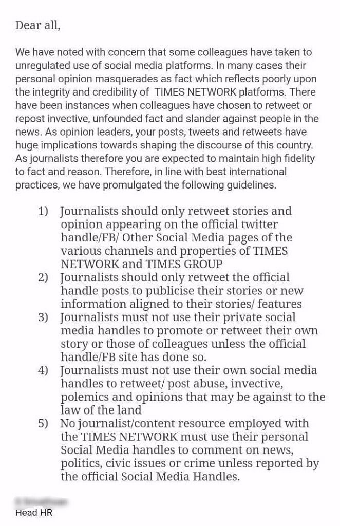 Journalists are not allowed to retweet or share content  which is not on the official social media accounts.