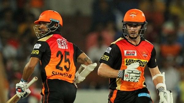 Shikhar Dhawan and Kane Williamson put up a 136-run stand for the second wicket. (Photo: BCCI)