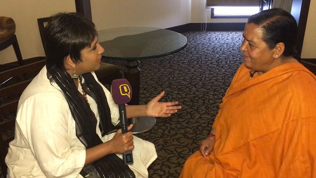 Barkha Dutt speaks to Uma Bharti regarding Ram Mandir issue (Photo: The Quint)