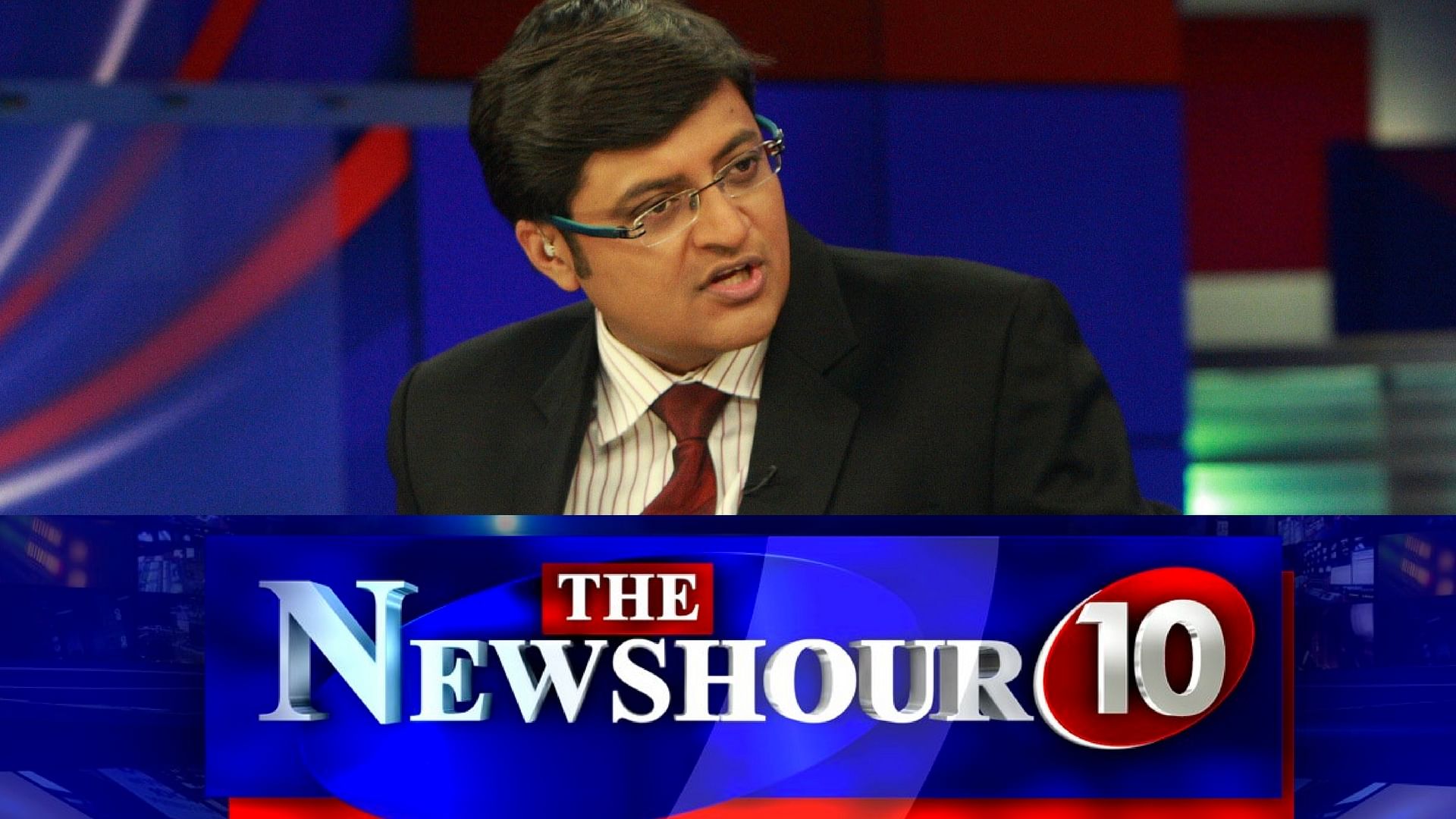 Former Times Now journalist Arnab Goswami hosting The Newshour. (Photo courtesy: youthkiawaaz.com/ <b>The Quint</b>)