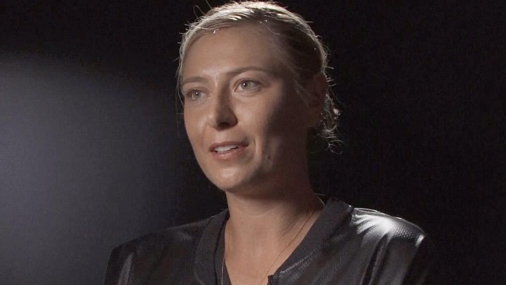 Maria Sharapova speaks to the media after her comeback match at the Stuttgart Open. (Photo: AP/SNTV)
