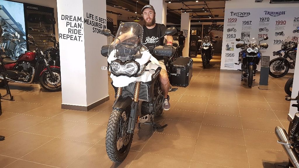 Magnus Petersson from Australia made a pit stop in Delhi this week. (Photo: <b>The Quint</b>)
