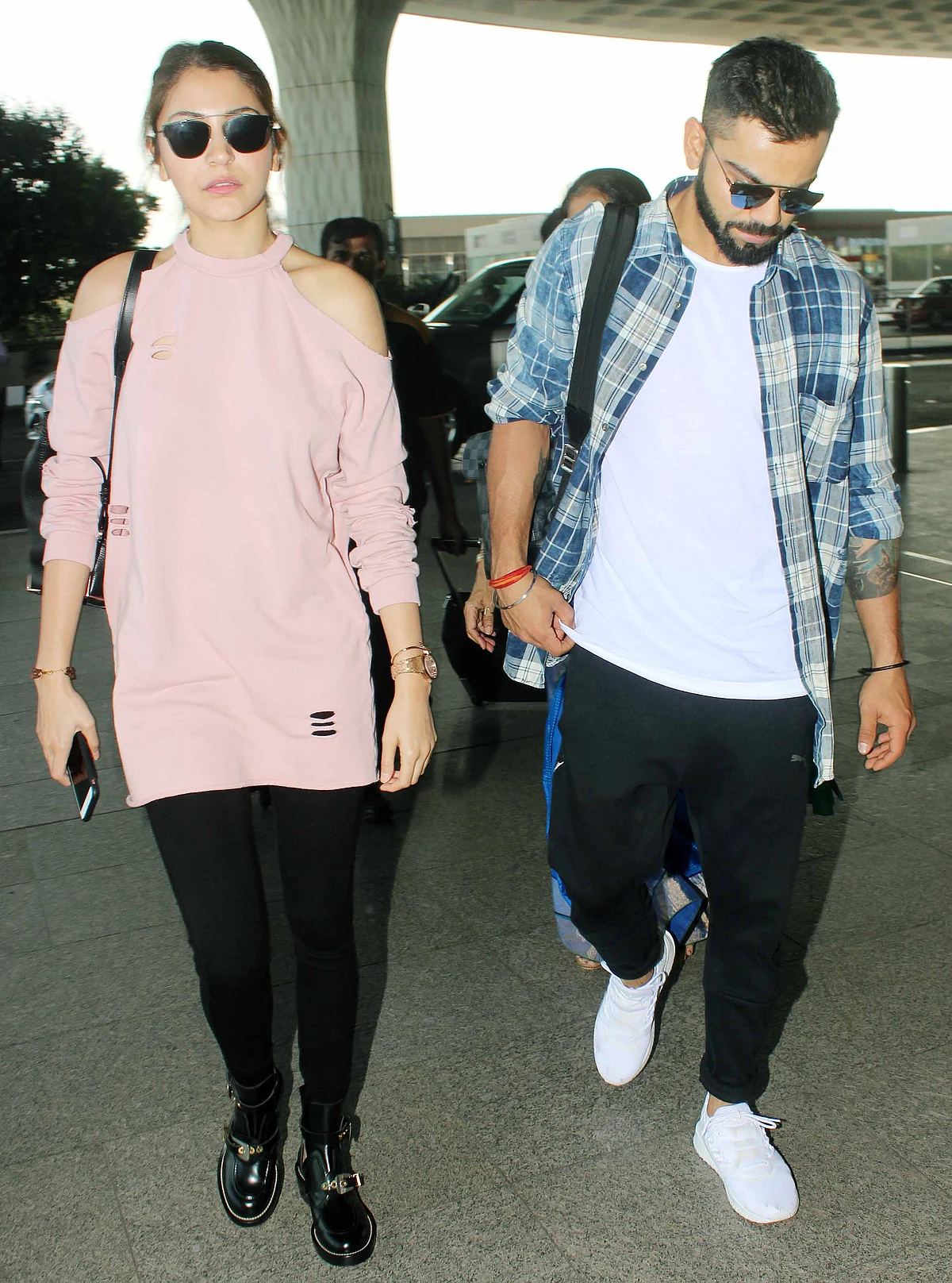 Virat Kohli and Anushka Sharma are back after celebrating RCB’s 10th anniversary. (Photo: Yogen Shah)