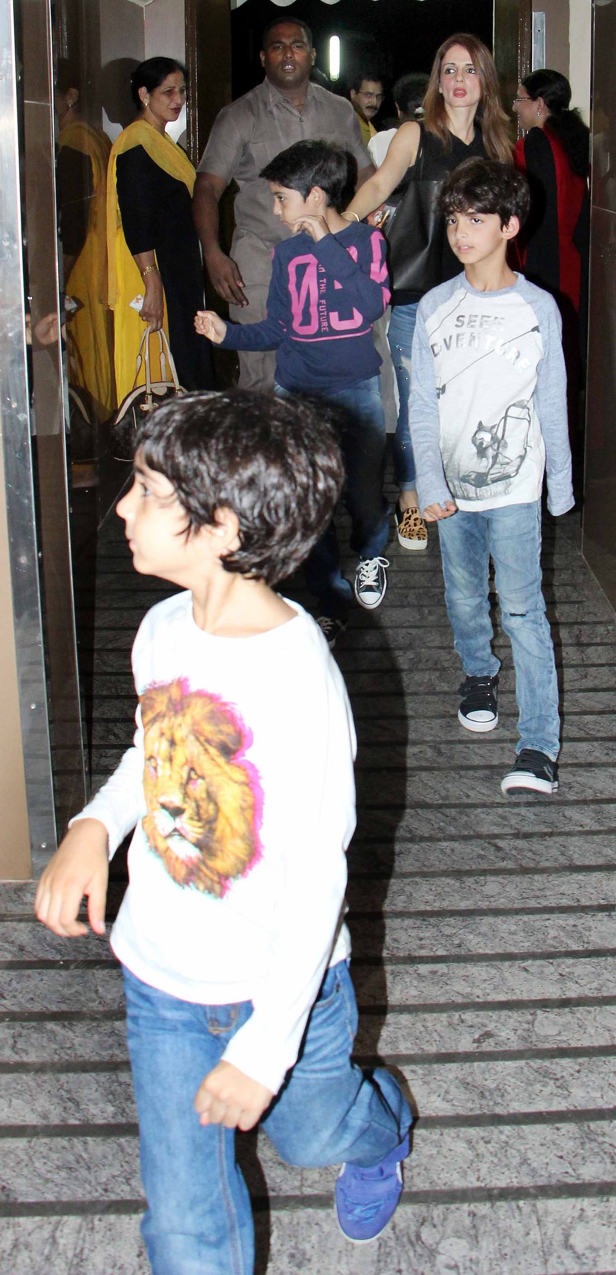 

Hrithik and Sussanne take their kids out for ‘Baahubali 2’.