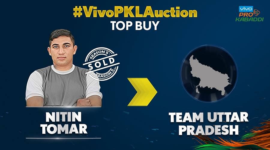 Nitin Tomar was bought for Rs 93 lakh by the UP team in the Pro Kabaddi League auction on Monday.