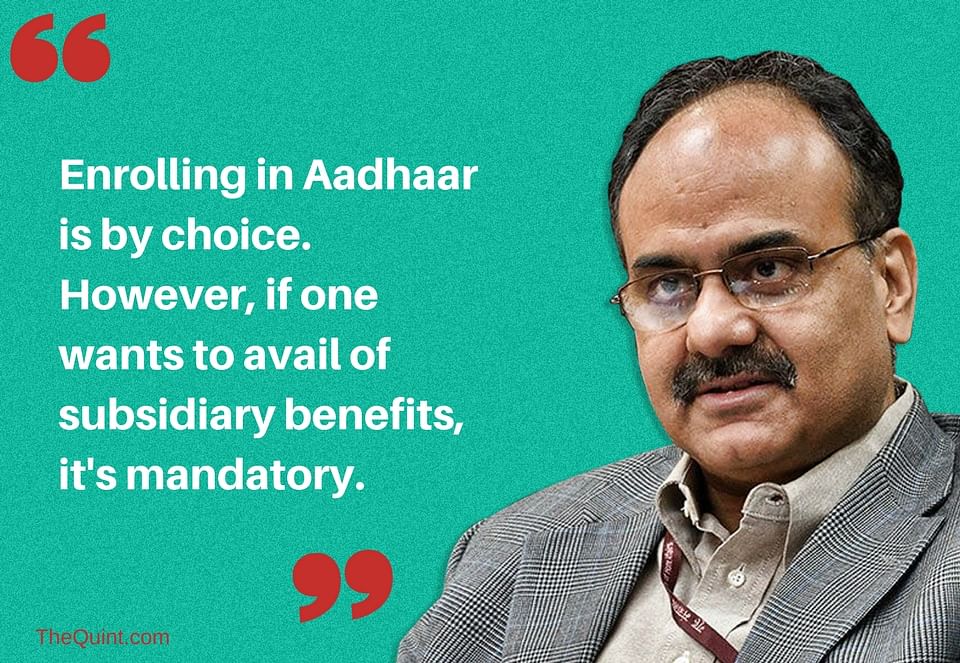 Dr Ajay Bhushan Pandey, CEO of UIDAI, stresses  that the data collected under Aadhaar is safe.   