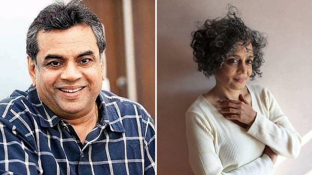 Paresh Rawal (L); Arundhati Roy (R) (Photo: Altered by <b>The Quint</b>)