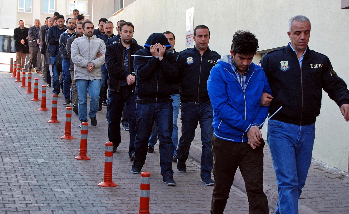Members of the Gulen movement being arrested by Turkish police. (Photo: AP)
