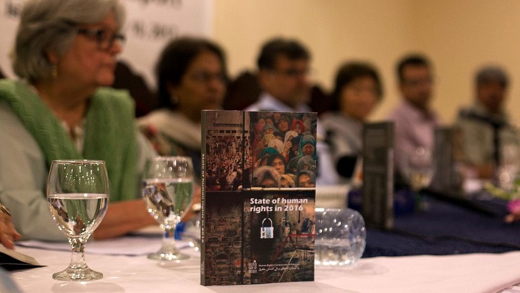 The Human Rights Commission of Pakistan presents the 2016 annual human rights report in Islamabad, Pakistan. (Photo: AP)