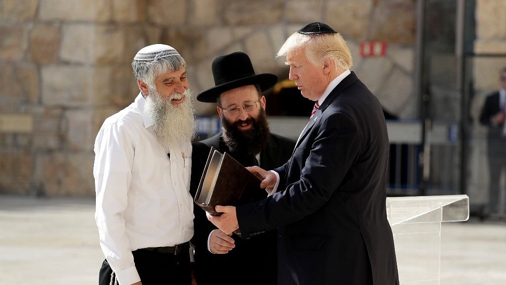 President Donald Trump visits the Western Wall, Monday, in Jerusalem. (Photo: AP)
