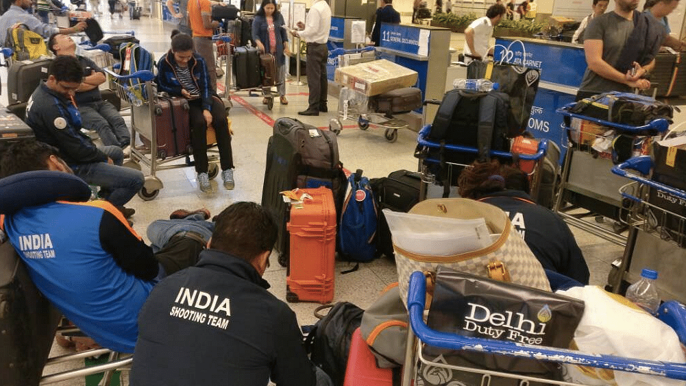 Thirteen Indian shooters were detained at Delhi’s IGI airport. (Photo: ANI)
