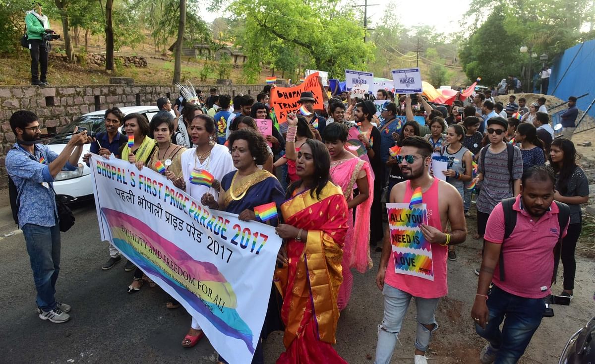 Actor &amp; transgender activist Kalki Subramaniam arrived from Chennai to participate in the parade