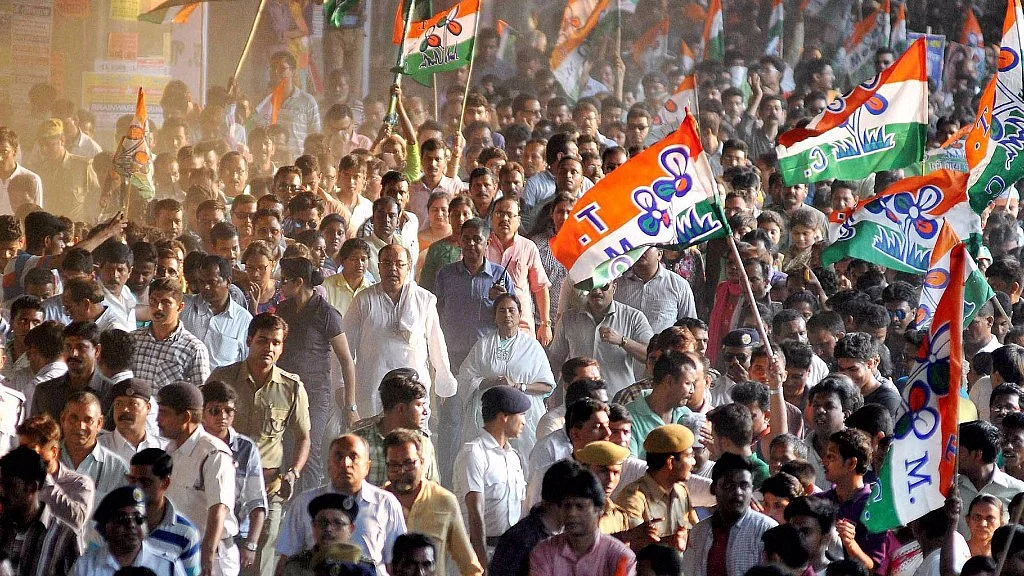 West Bengal Chief Minister and Trinamool Congress supremo Mamata Banerjee with party cadre. Image used for representation.