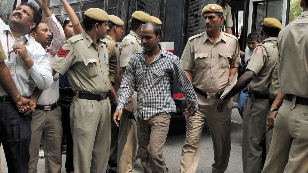  Nirbhaya gangrape convict Mukesh Singh, outside a Court in Delhi. Photo: Reuters