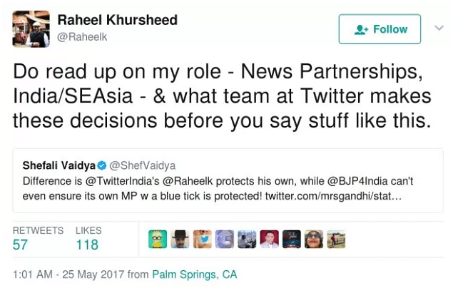 Khursheed, a senior official at Twitter, has repeatedly clarified on the matter. But the trolls don’t seem to care. 