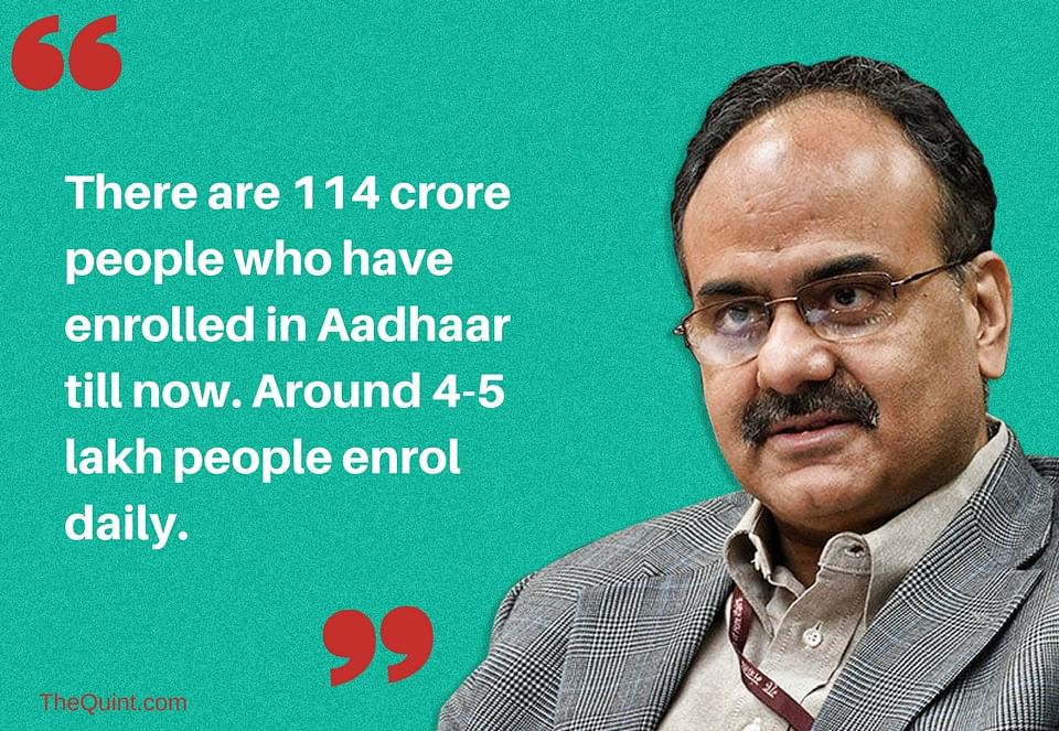 Dr Ajay Bhushan Pandey, CEO of UIDAI, stresses  that the data collected under Aadhaar is safe.   