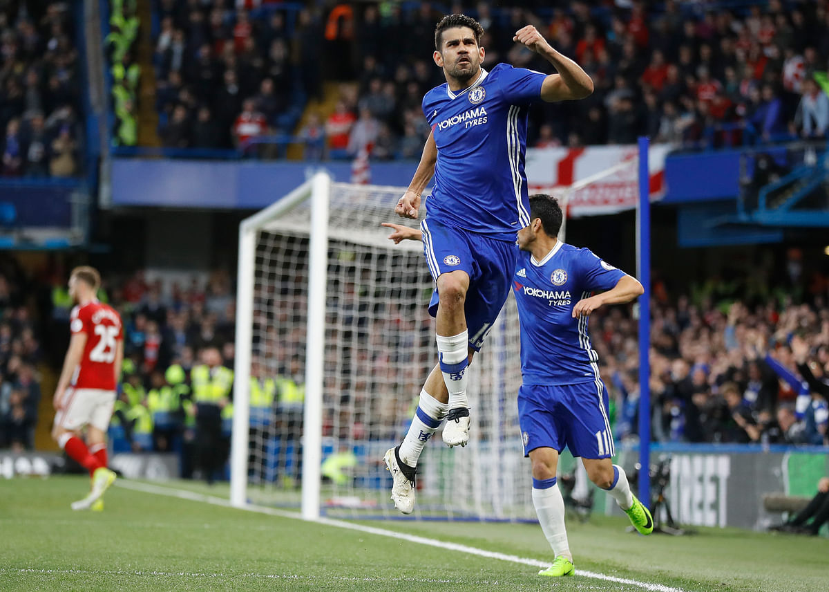 Chelsea need three points over its next three games to win the English Premier League title. 